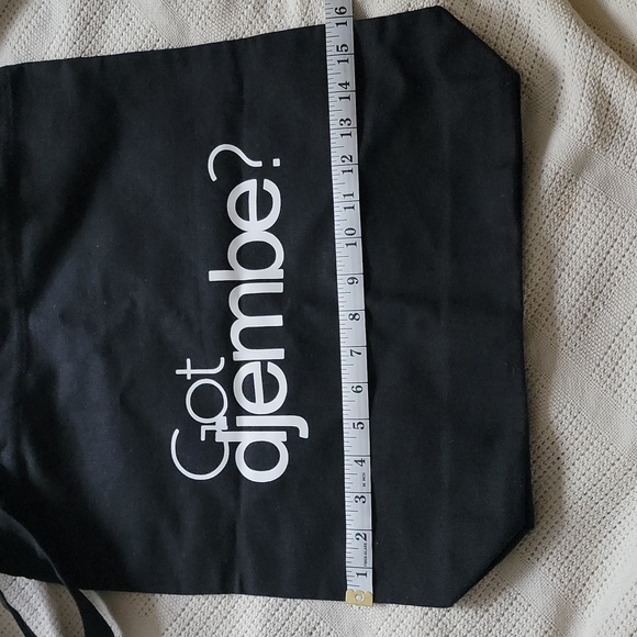 Black Tote Bag "Got djembe?" - Picture 2 of 5